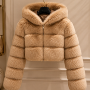 Women’s Cropped Faux Fur Jacket