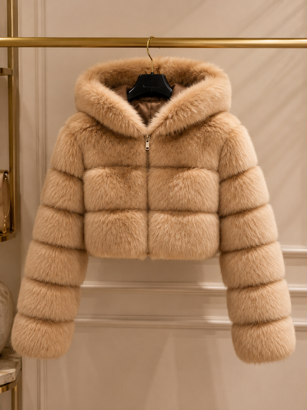 Women’s Cropped Faux Fur Jacket