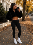 Women’s Cropped Faux Fur Jacket