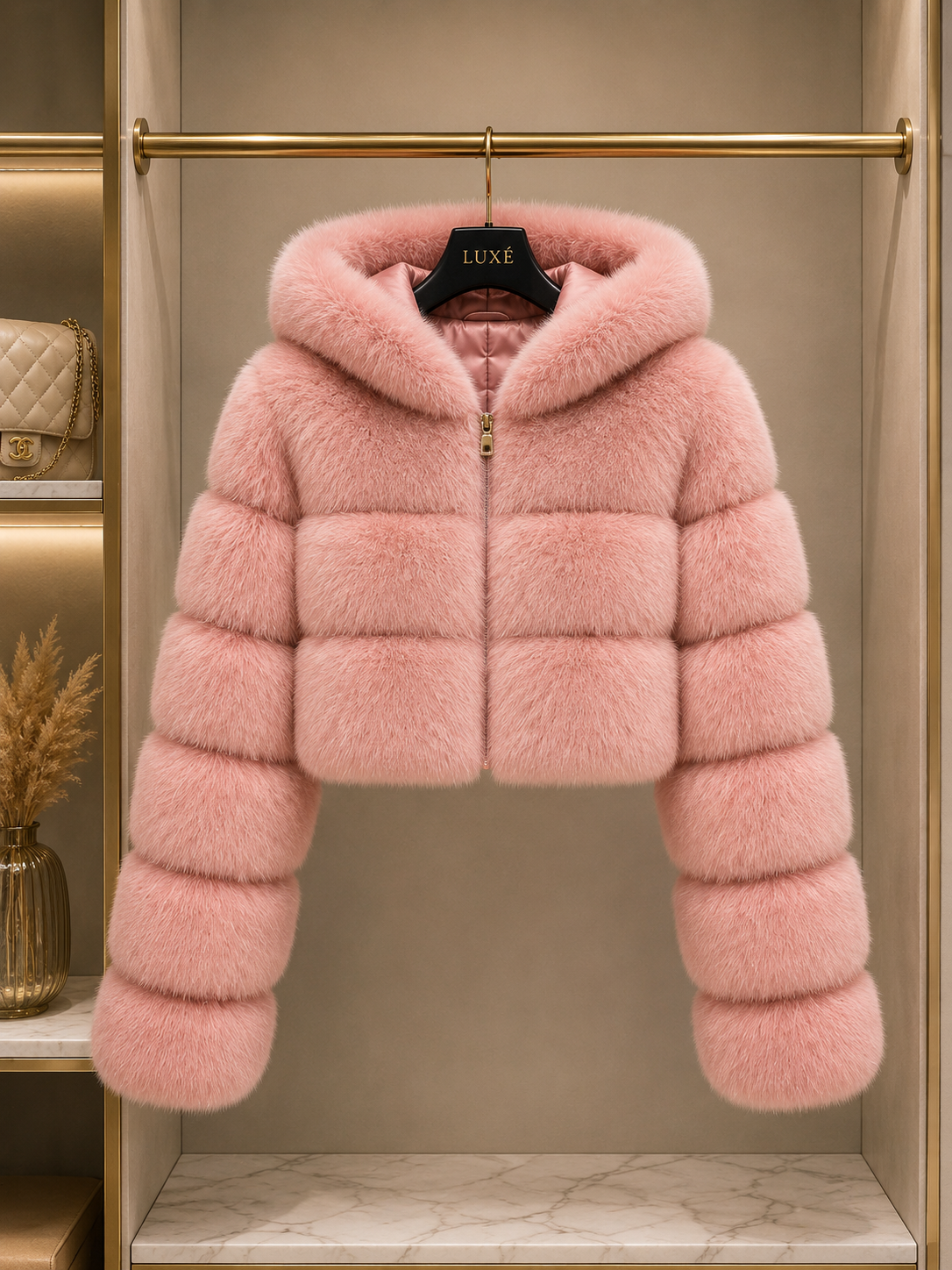 Women’s Cropped Faux Fur Jacket