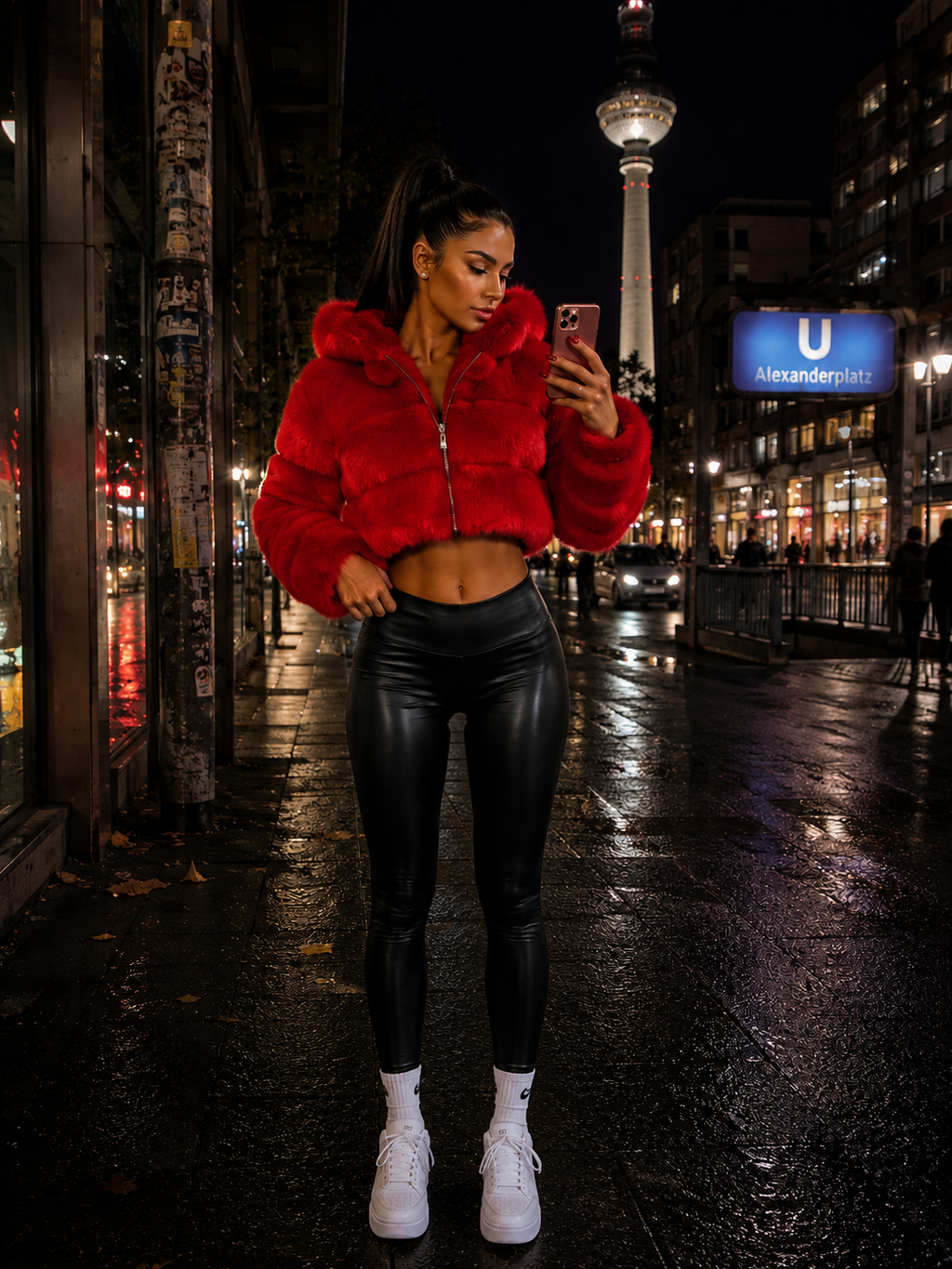 Women’s Cropped Faux Fur Jacket
