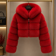 Women’s Cropped Faux Fur Jacket