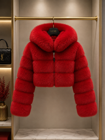 Women’s Cropped Faux Fur Jacket