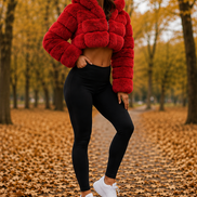 Women’s Cropped Faux Fur Jacket