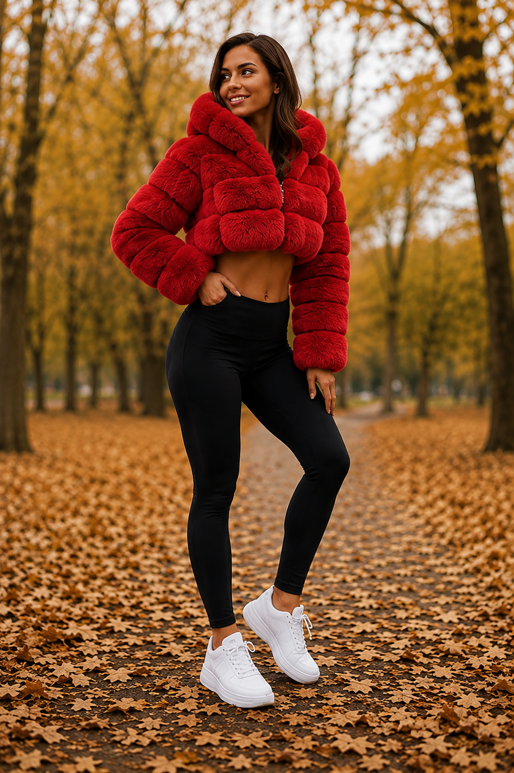 Women’s Cropped Faux Fur Jacket