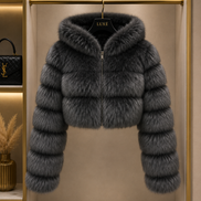 Women’s Cropped Faux Fur Jacket