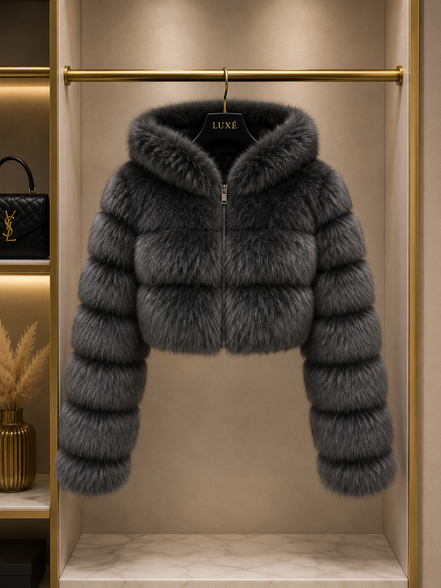Women’s Cropped Faux Fur Jacket