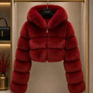 Women’s Cropped Faux Fur Jacket