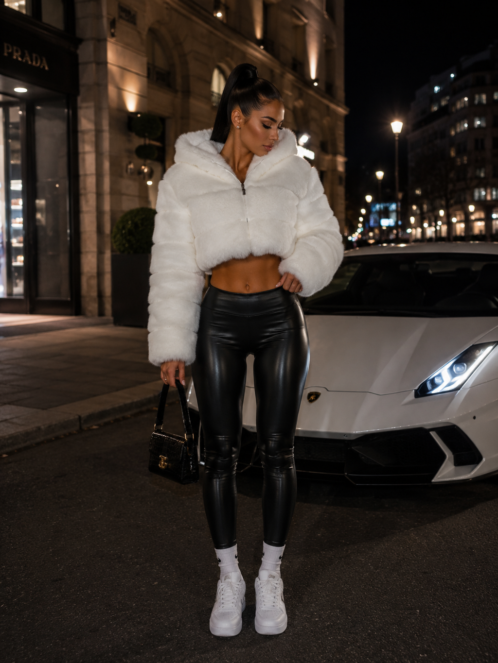 Women’s Cropped Faux Fur Jacket