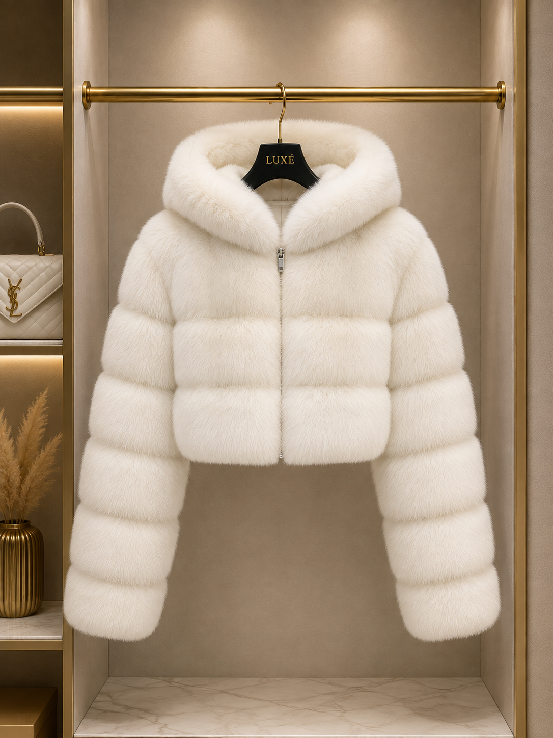 Women’s Cropped Faux Fur Jacket