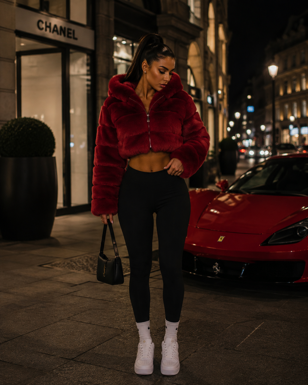Women’s Cropped Faux Fur Jacket