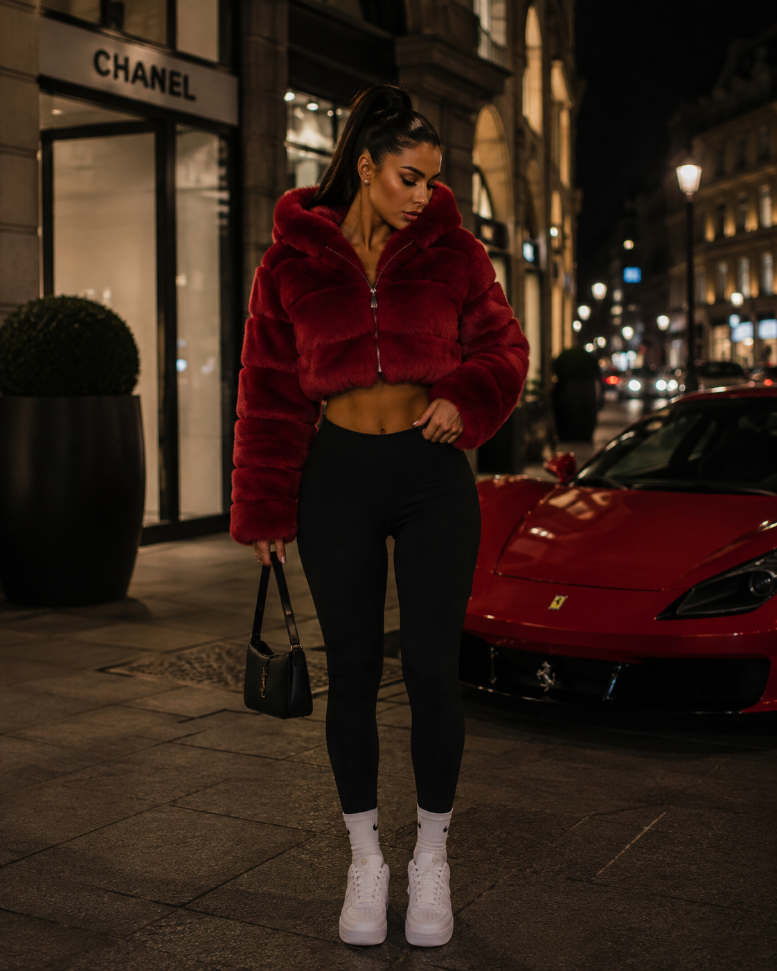 Women’s Cropped Faux Fur Jacket
