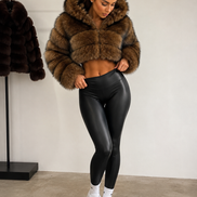 Women’s Cropped Faux Fur Jacket